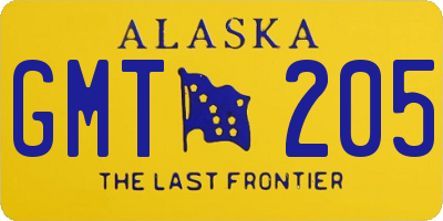 AK license plate GMT205