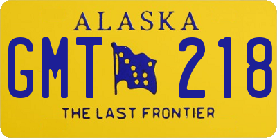 AK license plate GMT218