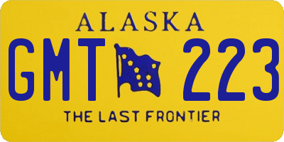AK license plate GMT223