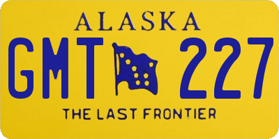 AK license plate GMT227