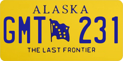 AK license plate GMT231