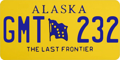 AK license plate GMT232