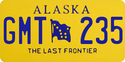 AK license plate GMT235