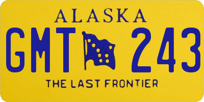 AK license plate GMT243