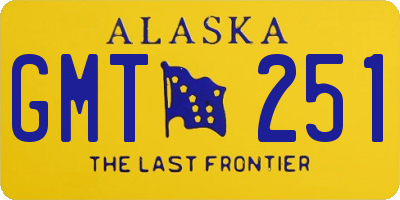 AK license plate GMT251