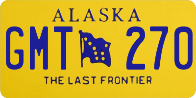 AK license plate GMT270