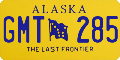 AK license plate GMT285