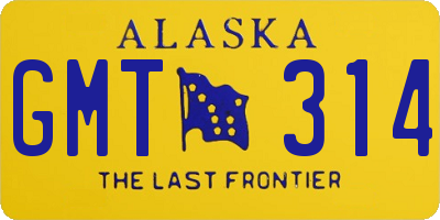 AK license plate GMT314