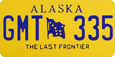 AK license plate GMT335