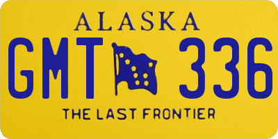 AK license plate GMT336