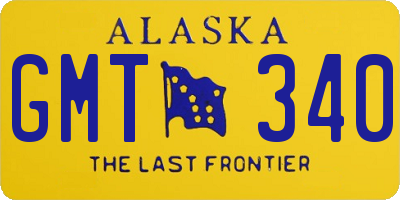 AK license plate GMT340