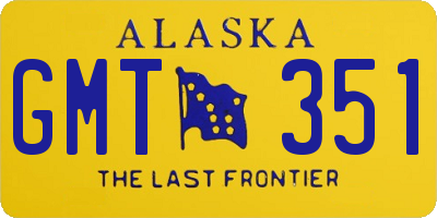 AK license plate GMT351