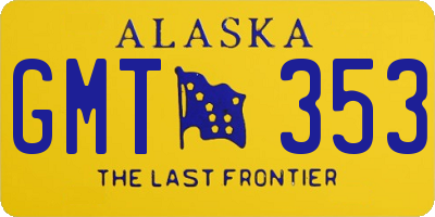 AK license plate GMT353