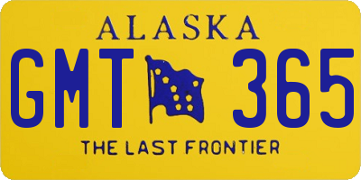 AK license plate GMT365