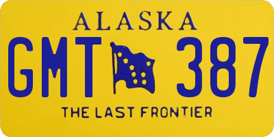 AK license plate GMT387
