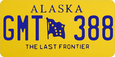 AK license plate GMT388