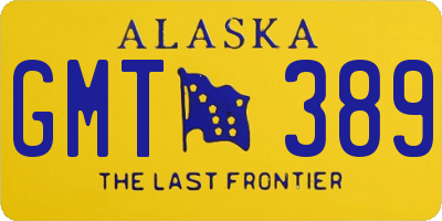 AK license plate GMT389