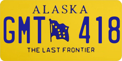 AK license plate GMT418