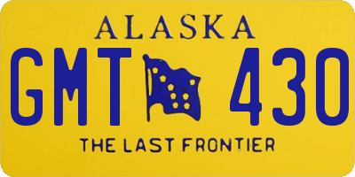 AK license plate GMT430