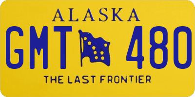 AK license plate GMT480
