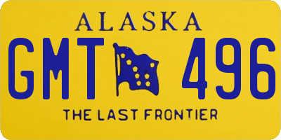 AK license plate GMT496