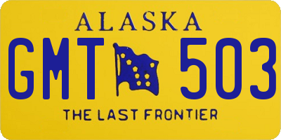 AK license plate GMT503
