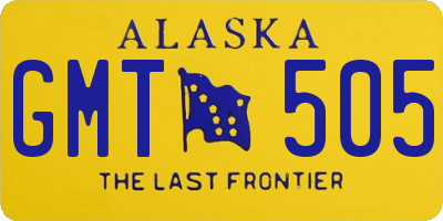 AK license plate GMT505