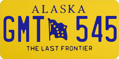 AK license plate GMT545