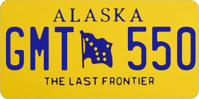 AK license plate GMT550