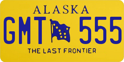 AK license plate GMT555