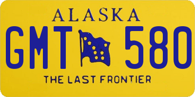 AK license plate GMT580