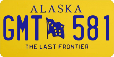 AK license plate GMT581