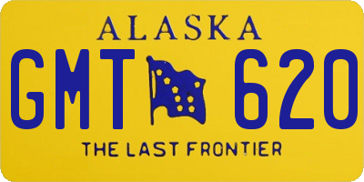 AK license plate GMT620