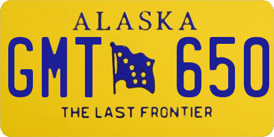 AK license plate GMT650