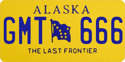 AK license plate GMT666
