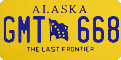 AK license plate GMT668