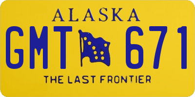 AK license plate GMT671