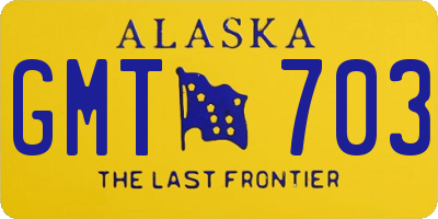AK license plate GMT703