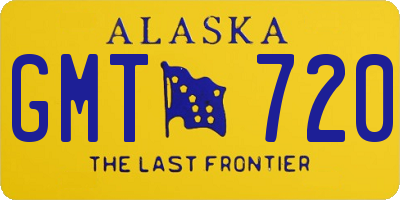 AK license plate GMT720