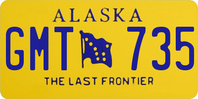 AK license plate GMT735