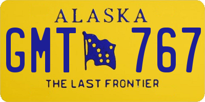 AK license plate GMT767
