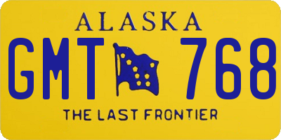 AK license plate GMT768