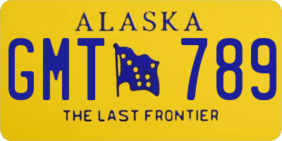 AK license plate GMT789