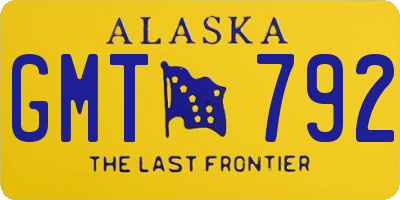 AK license plate GMT792