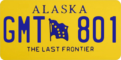 AK license plate GMT801