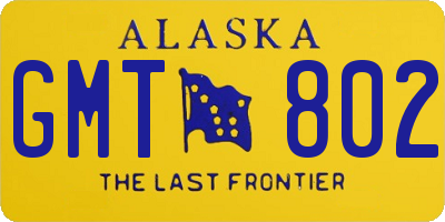 AK license plate GMT802