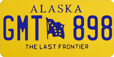 AK license plate GMT898