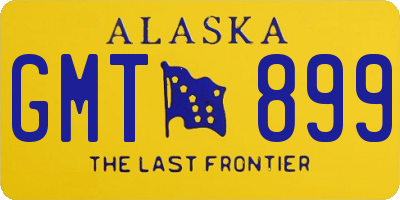 AK license plate GMT899