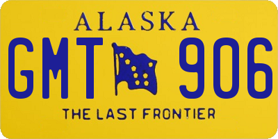 AK license plate GMT906