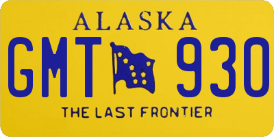 AK license plate GMT930